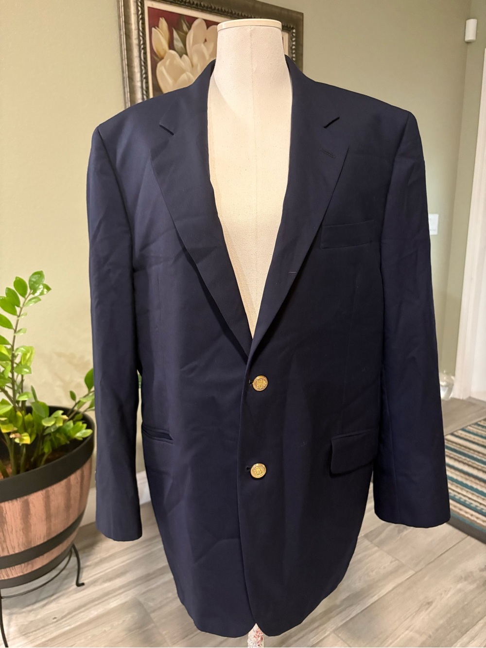 Loro Piana Navy Blazer with Gold Buttons
